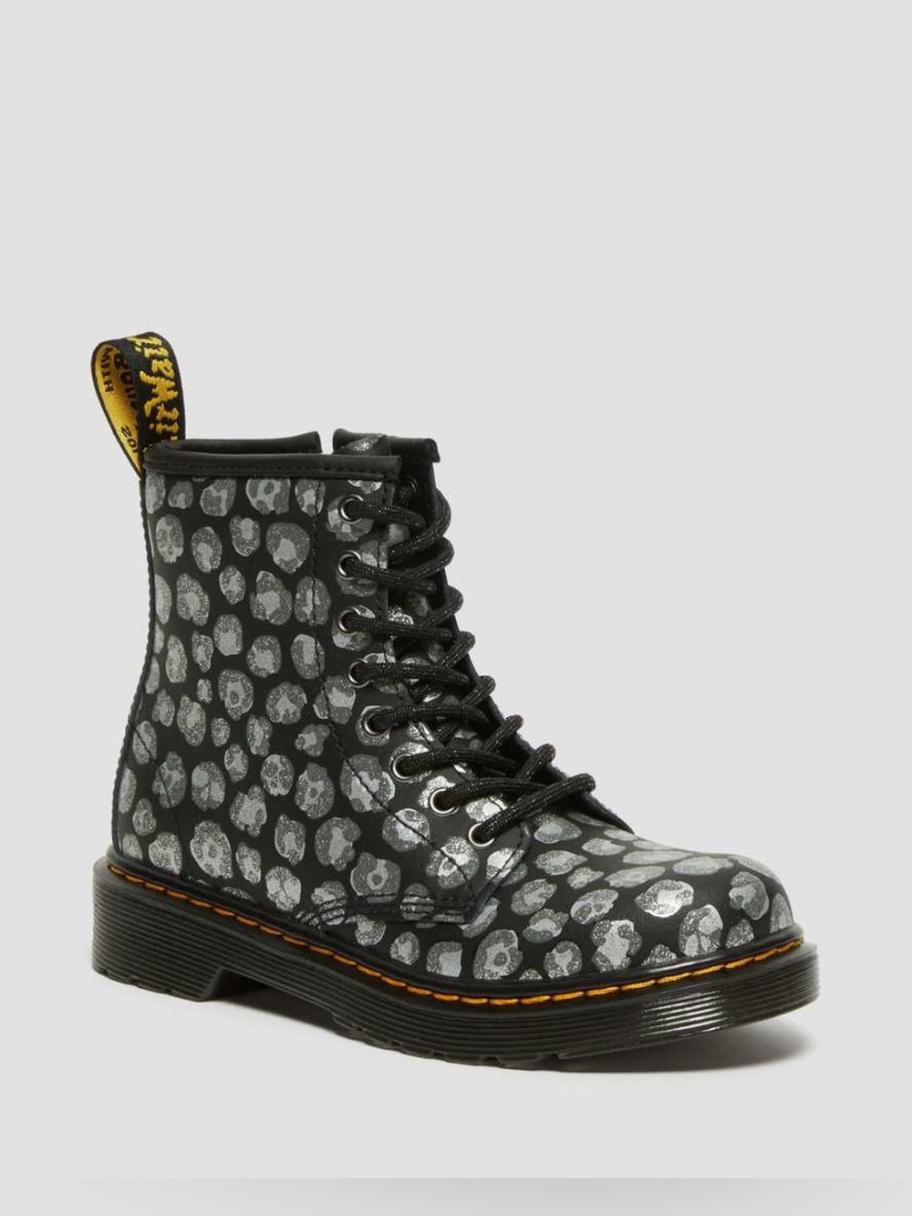 Doc Martens JUNIOR LEOPARD HYDRO LEATHER LACE UP BOOTS